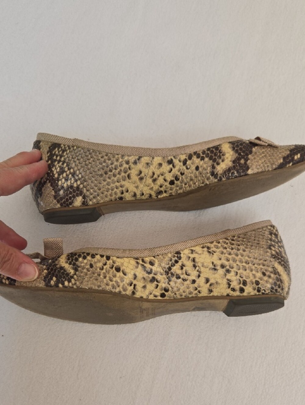 Pedro Miralles Snakeskin Print Hidden Wedge Ballet Flats EU 40 Leather - Picture 8 of 12
